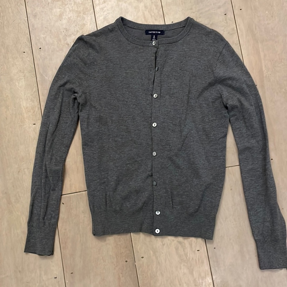 Lands’ End Women’s Cotton Cardigan Sweater